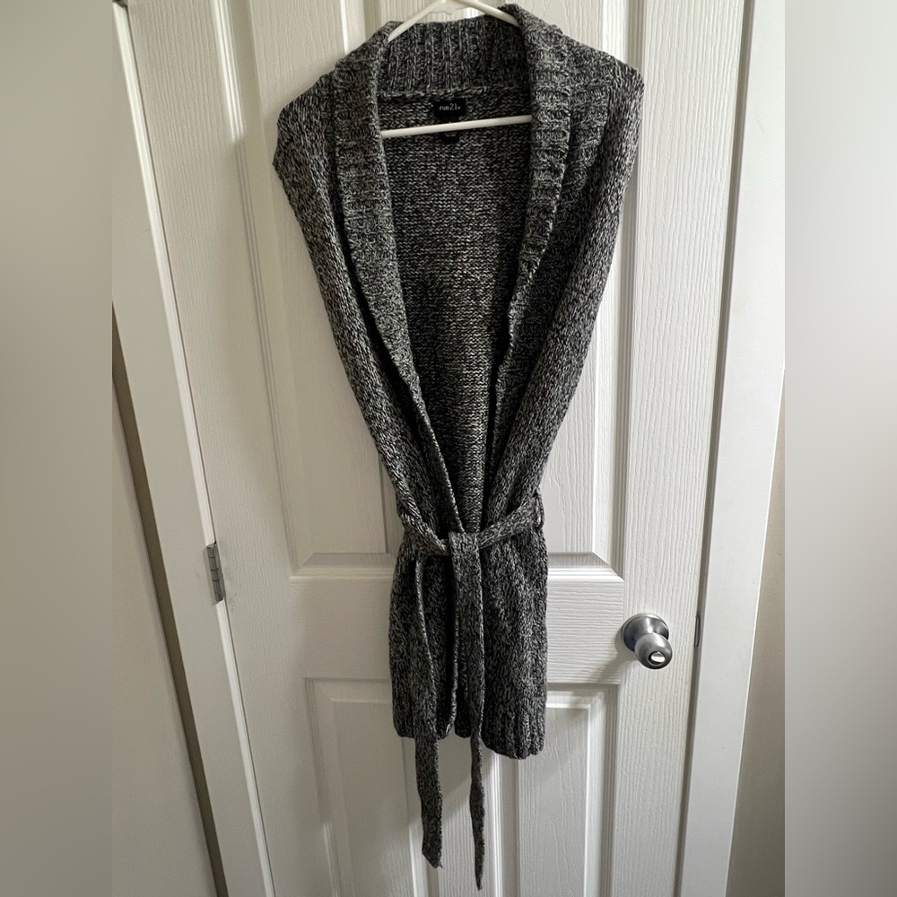 Rue21 Charcoal Knit Cardigan with Belt